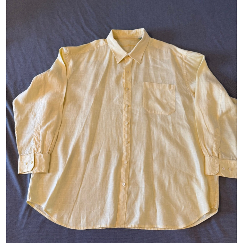 Tommy Bahama men's yellow 100 % linen casual coastal shirt size 2XB - Picture 6 of 10
